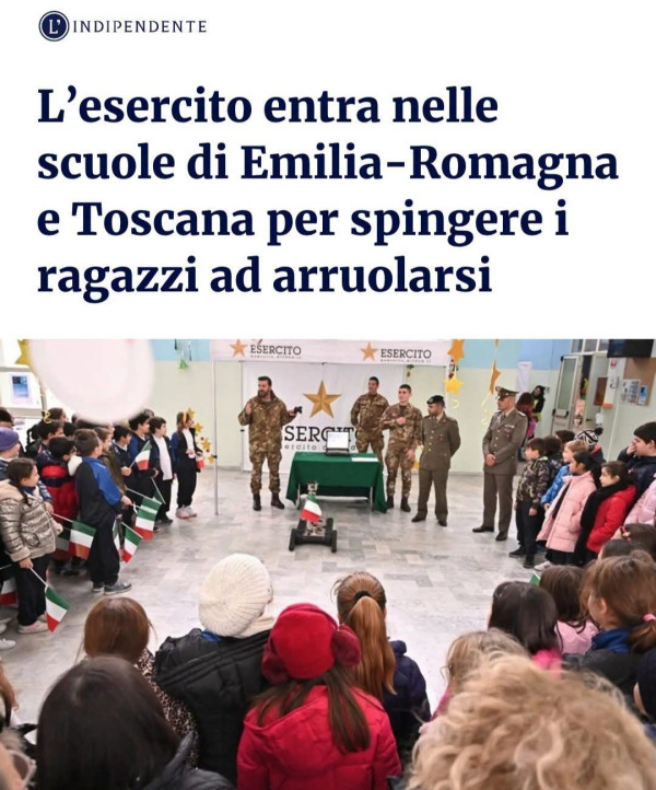 L'esercito entra nelle scuole di Emilia-Romagna e Toscana