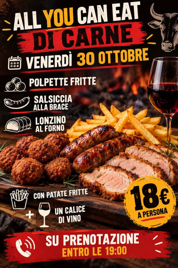 venerdì 30 ottobre All You Can Eat di Carne - Crusco's Potenza