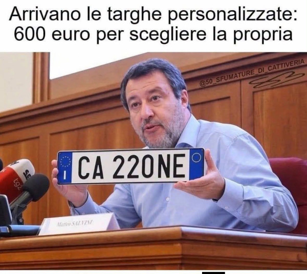 Arrivano le targhe personalizzate